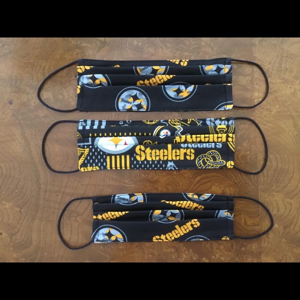 3 Child Handmade Face Masks Pittsburgh Steelers